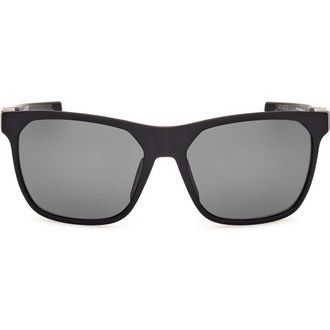 adidas 55mm Navigator Sunglasses in Matte Black /Green at Nordstrom