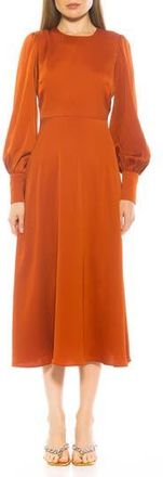 Alexia Admor Sophie Long Sleeve Fit & Flare Maxi Dress in Camel at Nordstrom Rack, Size 6