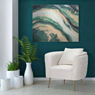 Dmora Sill&oacute;n Killar, Tapizado En Terciopelo, Con Reposabrazos, Estructura Met&aacute;lica, 76x74x71h Cm, Blanco Crema