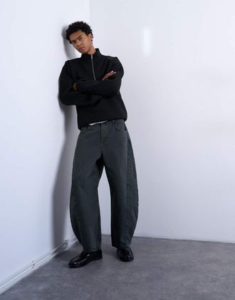 Topman Jeans bombati verdi-Verde