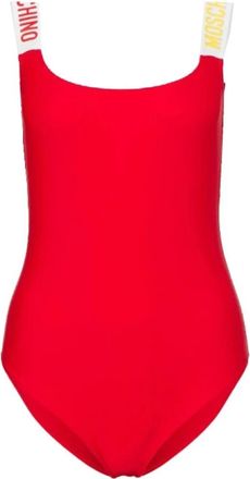 Moschino Rood Logo Badpak - Dames - Badpakken - Rood - L - Polyester - Badmode