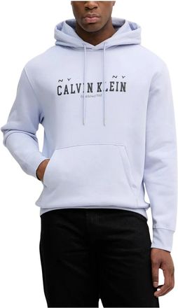 Calvin Klein Jeans Hoodies & sweatvesten, Heren, Paars, XL, Katoen, Logo Hoodie