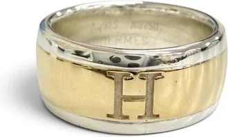 Herm&egrave;s Gold Silver Gold (18K) Silver 925 Band Ring (Pre-Owned)
