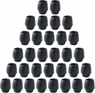 OEM Protectores Antideslizantes Para Patas De Silla - 32 Unidades - Material De Silicona Suave - Negro - 12-16 Mm - 21x24 Mm