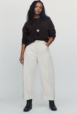 Pilcro Kayden High-Rise Striped Carpenter Barrel Jeans