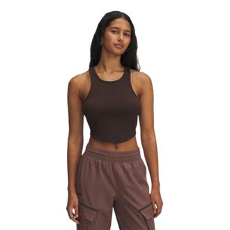 Under Armour UA Rival geribbeld slim fit tanktop voor dames (Bruin)