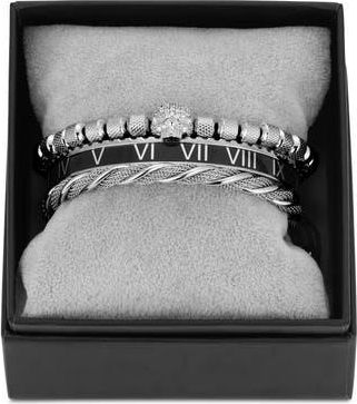 Eye Candy Los Angeles Lucas Skull 3-Piece Bracelet Set in Silver at Nordstrom Rack