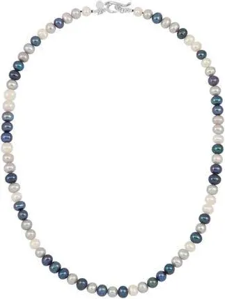 Dower & Hall Mens Mixed Freshwater Pearl Necklace in Sterling Silver at Nordstrom, Size 20
