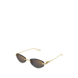 Cartier Vierkante zonnebril - unisex - Accessoires - Geel - Maat: 55 MM