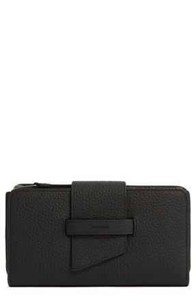AllSaints Ray Leather Wallet in Black at Nordstrom
