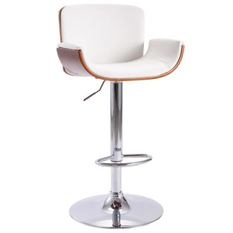 vidaXL Taburete De Cocina Cuero Sint&eacute;tico Blanco Vidaxl