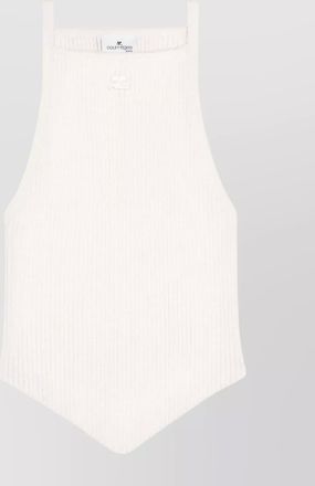 Courr&egrave;ges ribbed asymmetric sleeveless top