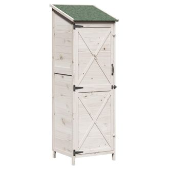 vidaXL Cobertizo De Jard&iacute;n Con Techo Blanco 59,5 X 56 X 176,5 Cm Vidaxl