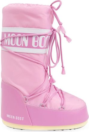 Moon Boot Sneeuwlaarzen Icoon Nylon - Dames - Winterlaarzen - Roze - 40 EU - Nylon - Schoenen