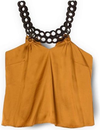 Motivi Tops, Dames, Geel, L, Satijn, Sleeveless Tops