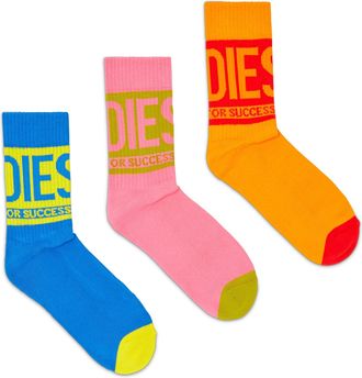 Diesel Socks Three-pack in cotton with logo detail - Socks - Man - Multicolor
