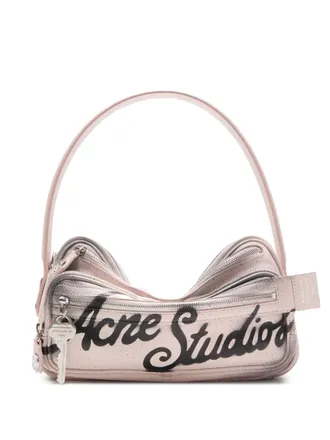 Acne Studios logo-print shoulder bag - unisex - Calf Leather/Polyurethane/Polyester - OS - Pink