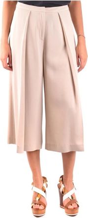 Fabiana Filippi Wijde broek - Dames - Wijde Broeken - Beige - S - Polyester - Broeken