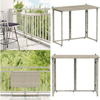 vidaXL Tavolo Giardino Pieghevole Grigio Chiaro 90x51x75 cm Polyrattan - Tavolo da esterno - Rattan PE