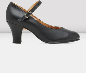 Bloch Ladies Cabaret Character Shoes, Black Leather