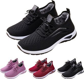 Generic Slip on Trainers for Womens Size 5.5 Walking Sneakers Ladies Winter Fleece Lined Thickened Sports Shoes, Ladies Warm Comfortable Non Slip Sneakers for