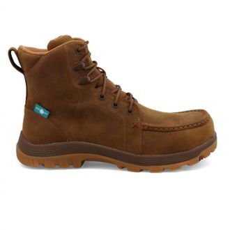 Twisted X Boots Mens Work Oblique Toe Boots In Distressed Saddle