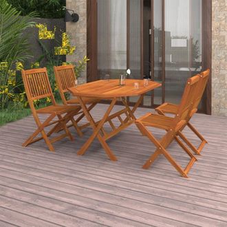 vidaXL Vidaxl - Juego De Comedor De Jard&iacute;n 5 Piezas Madera Maciza De Acacia