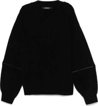 Songzio ribbed V-neck sweater - men - Wool/Alpaca Wool/Nylon/Polyurethane - 50 - Black