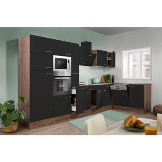 Respekta Cucina angolare cucina York rovere nero Oliver 370 x 172 cm Respekta