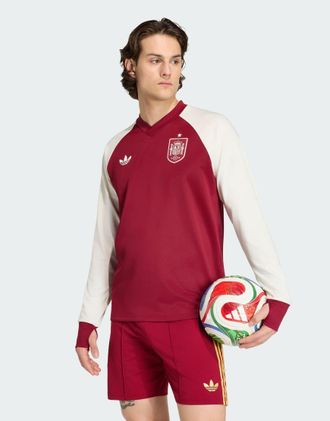 adidas adidas Performance - Spain 26 Away - Top riscaldante pre-partita bordeaux-Rosso