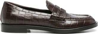 Roberto Festa Milano Xander Loafers met krokodillenprint - Dames - Loafers - Bruin - 38 EU - Schoenen