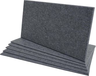 Hhg Hhg - Nunca Usado] Lote De 6 Paneles Ac&uacute;sticos De Pared 576, Paneles Ac&uacute;sticos De Pared, Fonoabsorbentes 1 M&sup2; 60x30 Cm, Gris