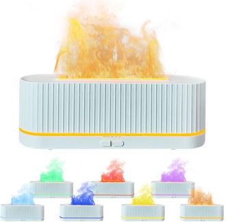 OEM Difusor De Aceites Esenciales, Ultras&oacute;nico De 200 Ml Con Efecto Llama Y 7 Colores Led, Humidificador Peque&ntilde;o Para El Hogar Y La Oficina (blanco)