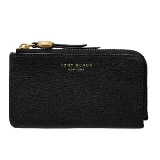Tory Burch Accessoires, Dames, Zwart, ONE Size, Leer, Romy Zip Card Holder