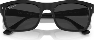 Ray-Ban 56mm Polarized Square Sunglasses in Matte Black /Polar Black at Nordstrom