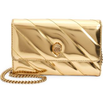Kurt Geiger Soho Leather Wallet on a Chain in Gold at Nordstrom Rack