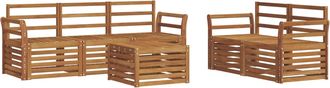vidaXL Conjunto De Sof&aacute;s De Exterior 6 Uds. Natural Vidaxl
