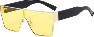 Generic Square Men Outdoor Sports Sunglasses Vacation Women Party Decoration Sun Glasses(Yellow)