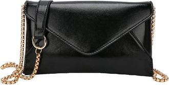 Generic Holographic Crossbody Bags for Women Leather Clutch Purse Fashion Flap Envelope Bag Elegant Evening Bags (Black)