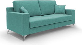 Divani.Store Michael Canap&eacute; De Tela Impermeable Y Antimanchas 206 Cm Verde Aguamarina