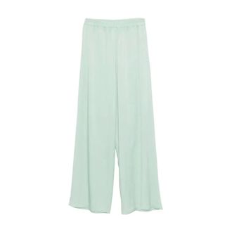 Fabiana Filippi Wide Trousers, female, Green, Size: XS Viscose Acetate Pants
