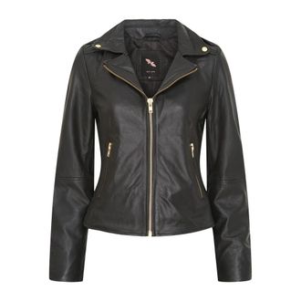 BTF-CPH Jacket With Straight Big Zippe Skind 10576 - Dames - Leren en Su&egrave;de Jassen - Zwart - 2XL - Leer - Jassen