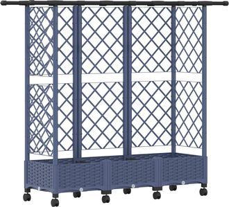 vidaXL Cama Elevada Con Trellis Y Techo Gris 164 X 40 X 127 Cm Pp Vidaxl