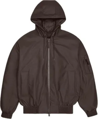 Rains Jassen, Heren, Bruin, M, Leer, Lohja Insulated Bomberjack