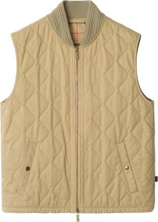 Burberry Beige Jassen met Equestrian Knight Design - Heren - Bodywarmers - Beige - L - Katoen - Jassen