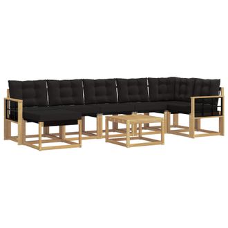 vidaXL Conjunto De Sof&aacute;s De Exterior Con Coj&iacute;n 8 Pcs Blanco Y Negro Vidaxl