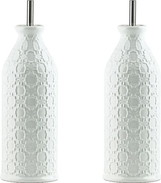 10 Strawberry Street Embossed Link Oil & Vinegar Cruet Set