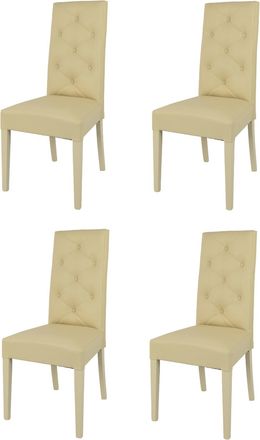 Tommychairs Tommychairs 4 Sillas Chantal En Haya, Asiento En Polipiel Arena