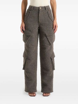 Mani&egrave;re De Voir boucle-effect cargo-pocket trousers - Brown