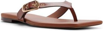 Aldo Leonnia Buckle Flip Flop in Medium Brown at Nordstrom, Size 6.5